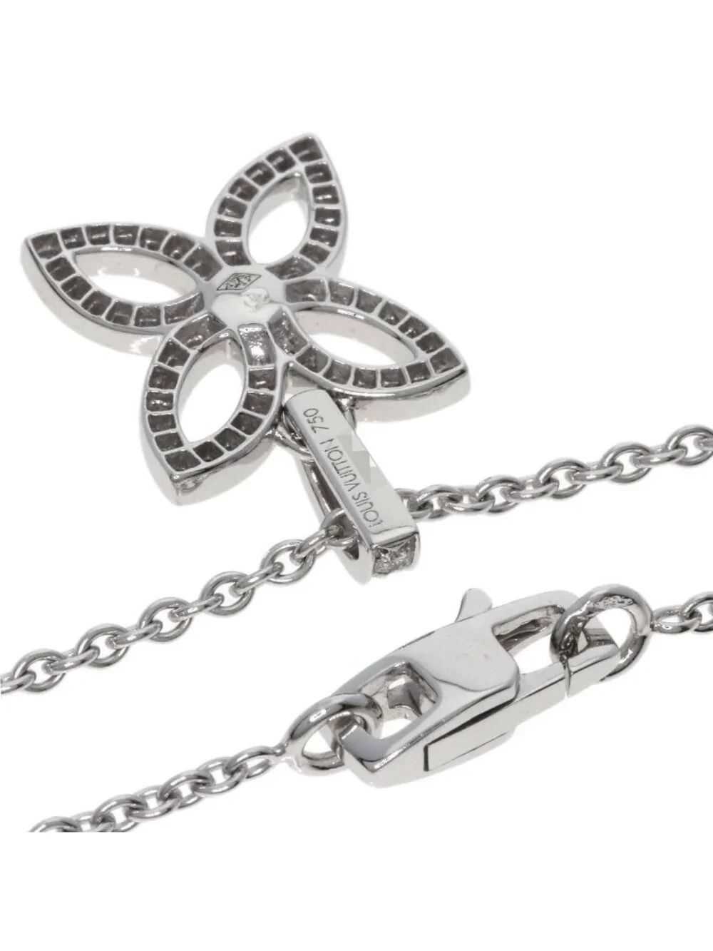 Louis Vuitton Pendentif Crackant Diamond Necklace 18k White Gold